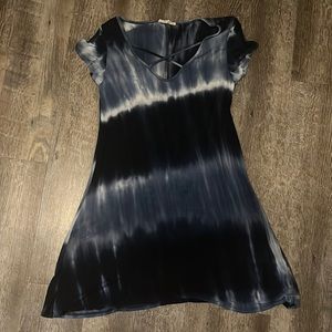 Size small t shirt dress with cross cross neck line